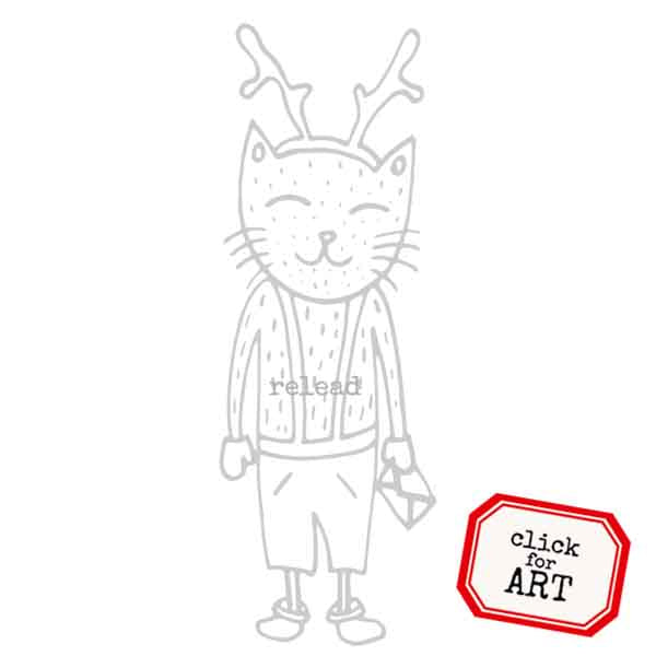 Cool Cat Carson Rubber Stamp