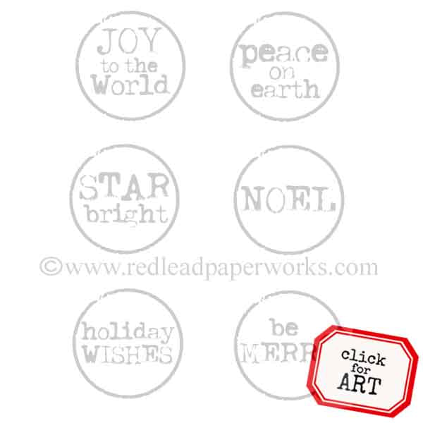 Christmas Circle Words Rubber Stamp