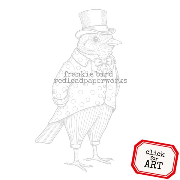 Whimsical Frankie Bird Rubber Stamp Save 20%