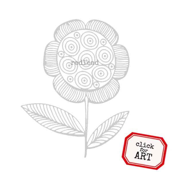 Monday Fresh Flower Rubber Stamp
