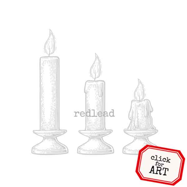 3 Candles Halloween Rubber Stamp
