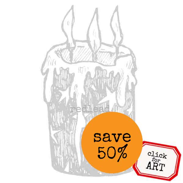 Star Bright Candle Halloween Rubber Stamp Save 50%