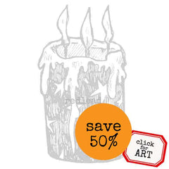 Star Bright Candle Halloween Rubber Stamp Save 50%