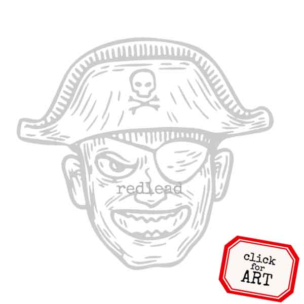 Pete the Pirate Halloween Rubber Stamp Save 20%