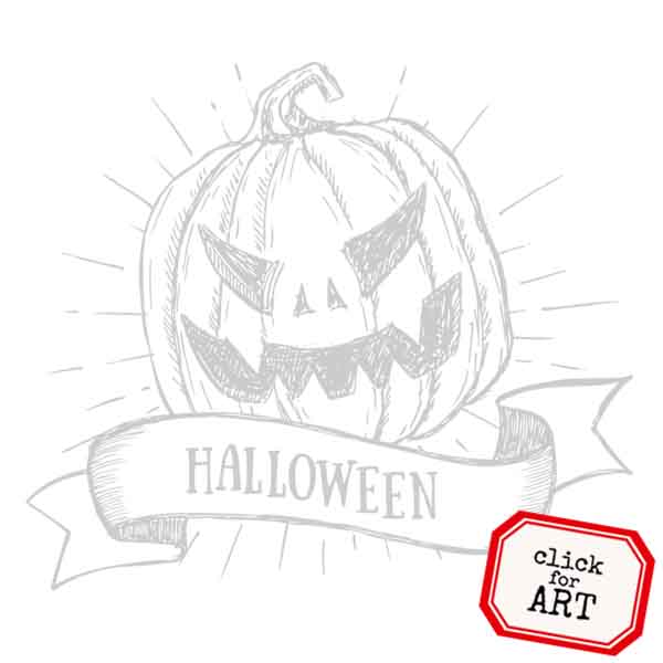 Halloween Scary Night Pumpkin Rubber Stamp Save 20%
