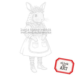 Whimsical Bunny Rabbit Rubber Stamp