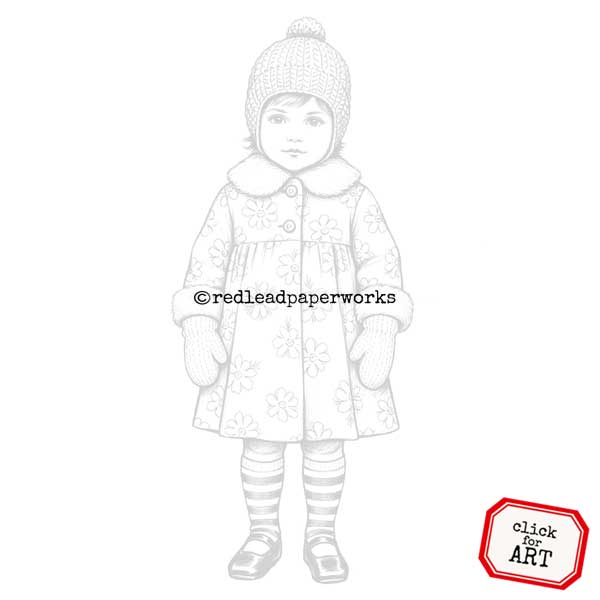Margo Art Girl Rubber Stamp Save 20%