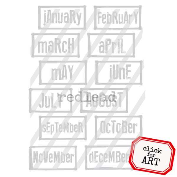 Months of the Year Rubber Stamp