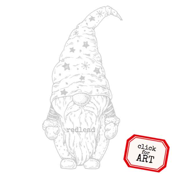 Norbert the Gnome Rubber Stamp