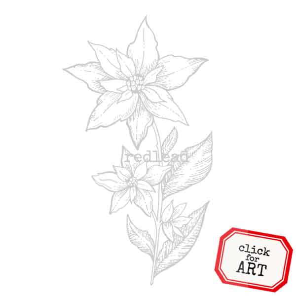 Poinsettia Rubber Stamp SAVE 40%