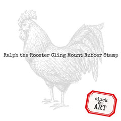 Cling Mount Rooster Rubber Stamp