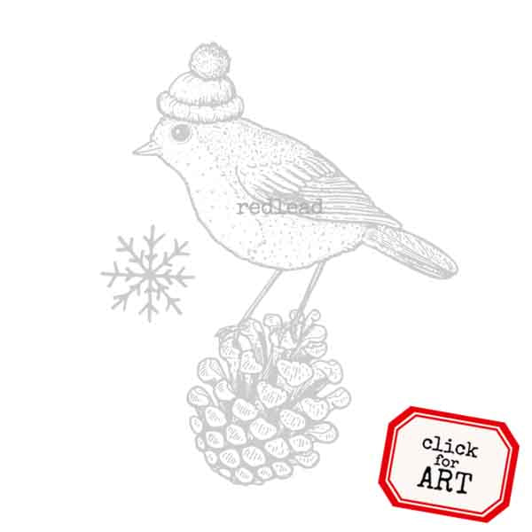 Snow Bird Rubber Stamp