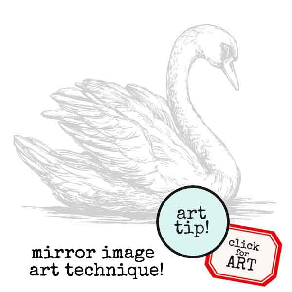 Beautiful Swan Rubber Stamp Save 15%