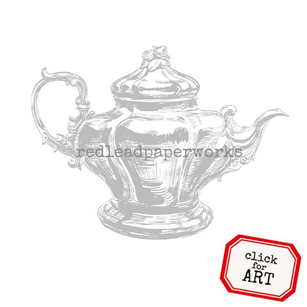 Dinner Time Tea Pot Rubber Stamp Save 10%