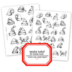 Santa Hats Christmas Collage Sheets 231 and 232 SALE!