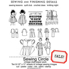 Vintage Style Sewing Circle Paper Pack