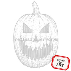Halloween Jack O' Lantern Cling Mount Rubber Stamp