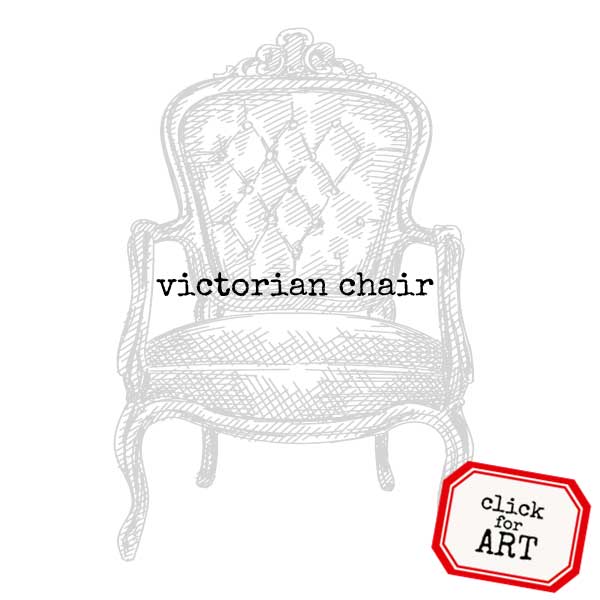 Victorian Chair Rubber Stamp Save 20%