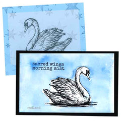 swan cling mount rubber stamp