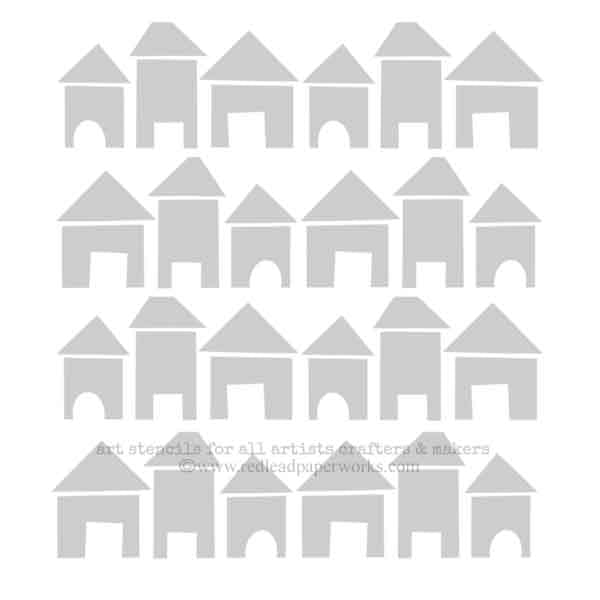 Beach Houses Stencil 6 x 6
