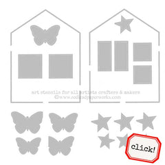 Garden House Art Stencil 6 x 6
