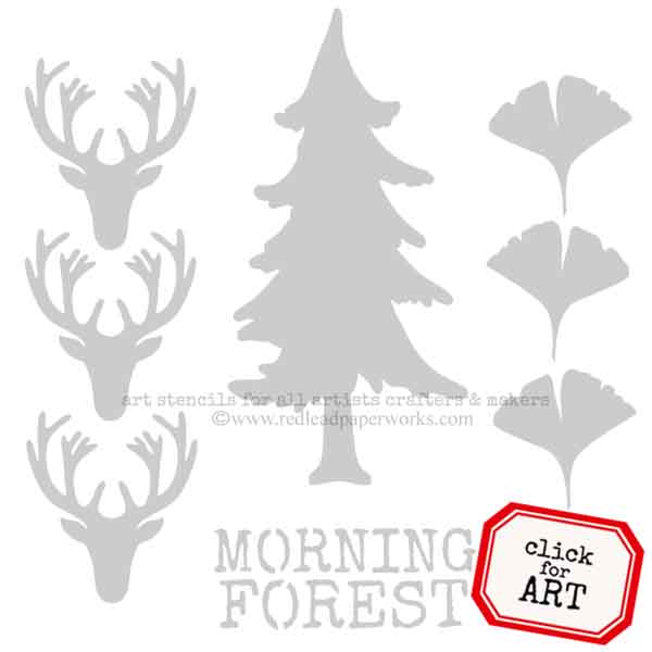 Morning Forest Nature Stencil 6 x 6