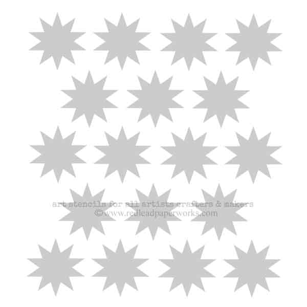 18 Stars Stencil 6 x 6