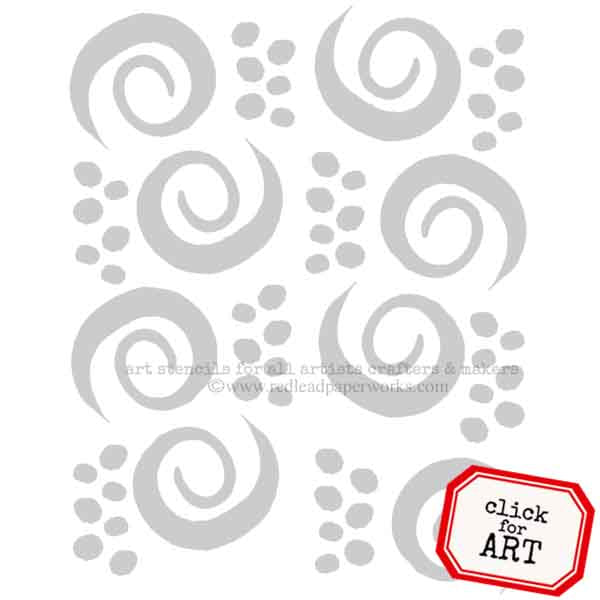 Swirls and Dots Stencil 6 x 6 SAVE 50%