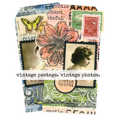 Collage of vintage-style postcards with butterflies, flowers, and text on a white background.