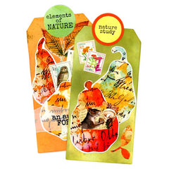Mixed Media Hand Dyed Nature Study Art Tags with Elements of Nature