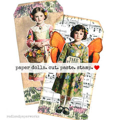 Painted Paper Doll Collage Sheets