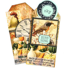 Mixed Media Birds Art Tag Stamped with Walk Gently Through this world