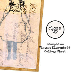 Red Lead Wood Mounted Maria Girl Rubber Stamp