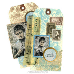 Mixed Media Stitched Art Tags Featuring Ancestors 246 Stitching Collage Sheet