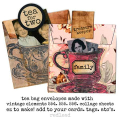Tea Bag Envelopes Collage Sheet Collection SAVE 30%