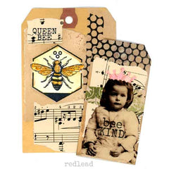 Wood Mounted Honey Bee Rubber Stamp
