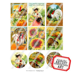 Thanksgiving Artist Trading Cards Collage Sheet