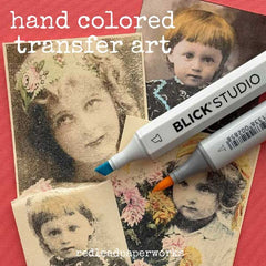Hand Colored Mixed Media Transfer Art