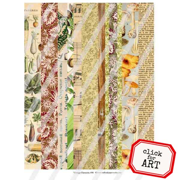 Vintage Elements 498 Autumn Washi Tape Collage Sheet