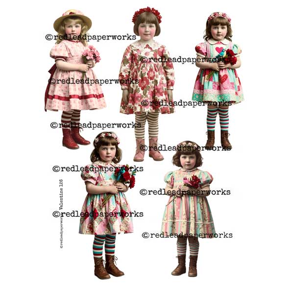Valentine 126 Paper Dolls Collage Sheet