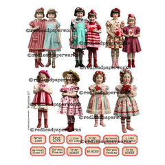 Valentine 127 Paper Dolls Collage Sheet