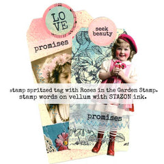 Mixed Media Valentine Stamped Art Tags