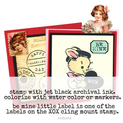 Wood Mount Julien XOX Rubber Stamp