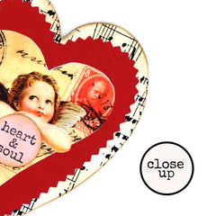 Heart & Soul Wood Mount Rubber Stamp