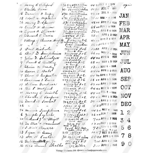 Vintage Elements 199 Ledger Paper