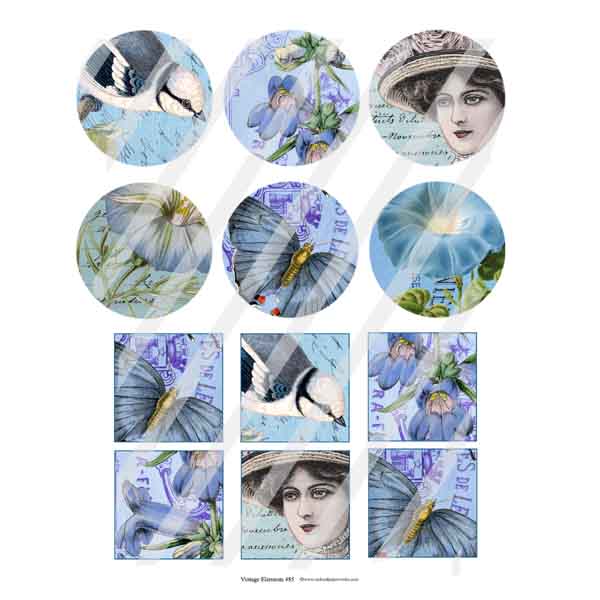 Collage Sheet Vintage Elements 485