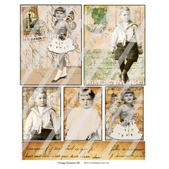 Vintage Artist Trading Cards Collage Sheets. 