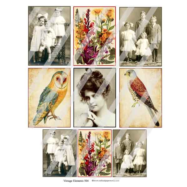 Vintage Elements Autumn Collage Sheet 504