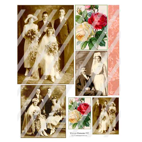 Vintage Elements 532 Weddings Collage Sheet