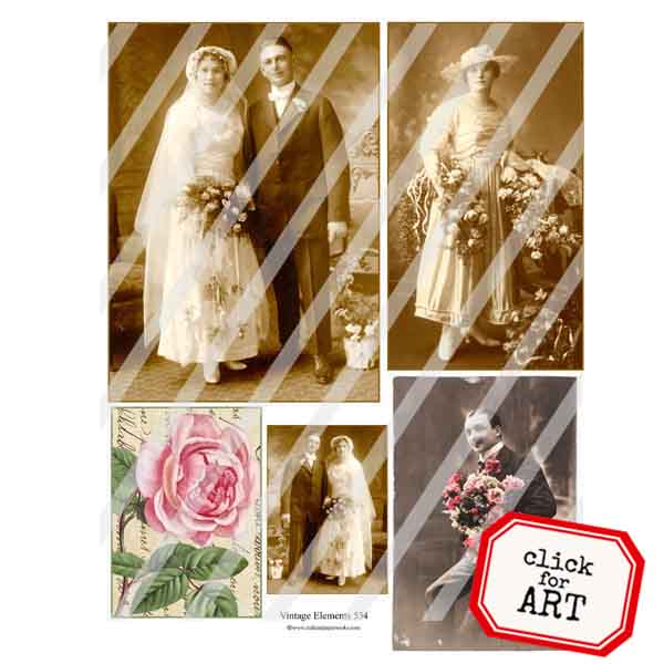 Vintage Elements 534 Wedding Collage Sheet